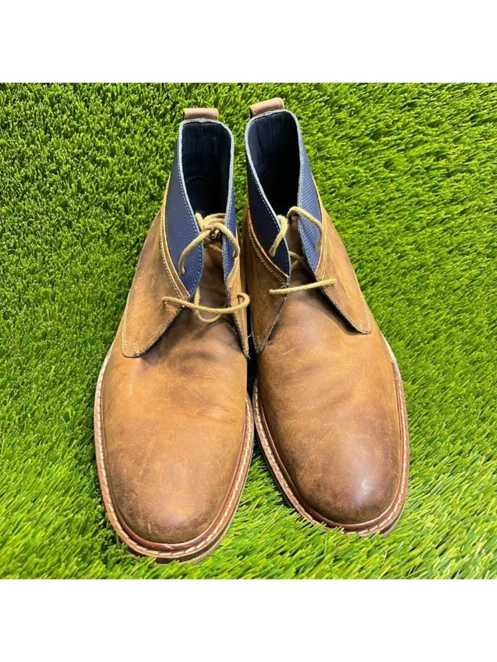 Cole Haan Colton Mens Size 7 Brown Blue Classic Outdoor Leather Chukka Boots